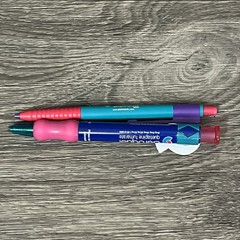 Lot of 2 Drug Rep SEROQUEL Collectible Pharmaceutical Pens Large S-Logo Clip