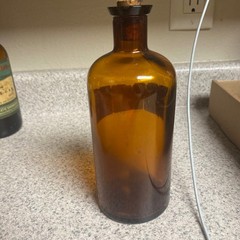Vintage Guaiacol Apothecary Bottle Merck Amber Glass Rahway NJ 1 lb Cork