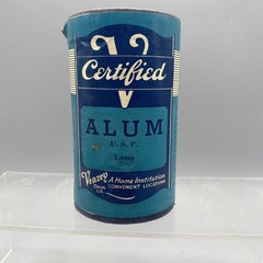 VTG ALUM USP LUMP Veazey Drug Co. Container Sealed w/ Contents Oklahoma City