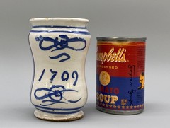 c. 1709 South Italian ‚Naples‘ Majolica Blue & White Albarello Drug Pharmacy Jar