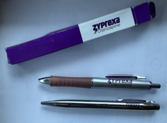 Lot of 2 Zyprexa Metal PENS Drug Rep Pharmaceutical Promo Advertising
