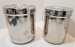 Vtg Stainless Steel Canisters W/ Medical Lid – Set of 2 Vollrath 8802 Polar 3J
