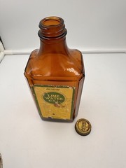 Vintage People’s Drug Store Wash DC Lime Water Beveled Brown Glass Bottle