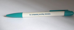 Benicar Olmesartan Medoxomil Promo Pen – Teal/White – Ridged Grip