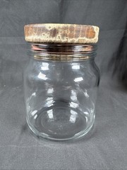 ✨RARE Drug Rep Humulin Clear Glass Canister Jar Pharmaceutical Container Holder✨