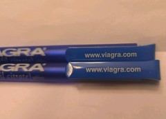 Viagra Plastic Pens x2 Dark Blue Plastic Body Pharmaceutical Drug Rep Promo