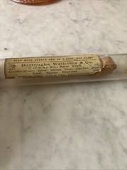 Vintage Pharmacy Sodium Tablets Glass Vial With Cork Paper Label