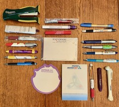 Pharmaceutical Drug Rep Lot of 23 – Metal Pens Penlights Note Pads Stapler