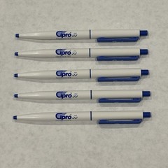 Lot 5 CIPRO Pharmaceutical Drug Rep Pens Advertising Cipro Ink Pen UNTESTED