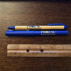 Lot of 2 PROZAC Medical Drug Rep Pharmaceutical Pens Bic Working Advertising