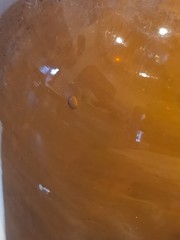 VINTAGE HANDMADE Large Apothecary Glass Bottle Amber Brown 12″