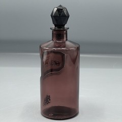 Antique Amethyst Glass Apothecary Bottle Royal Pharma Society Bismuth 7″