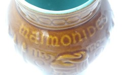 Vintage Schering Pharmacy RX jar crock Brown turquoise Mortar Vase Pottery 5″