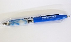 2 Heavy Metal Viagra Pens Blue Vien Marble Gripper ( New in Sleeve )