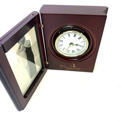 NEW Niaspan Niacin Pharmaceutical Cherry Wood Picture Frame Clock Premium Pharma