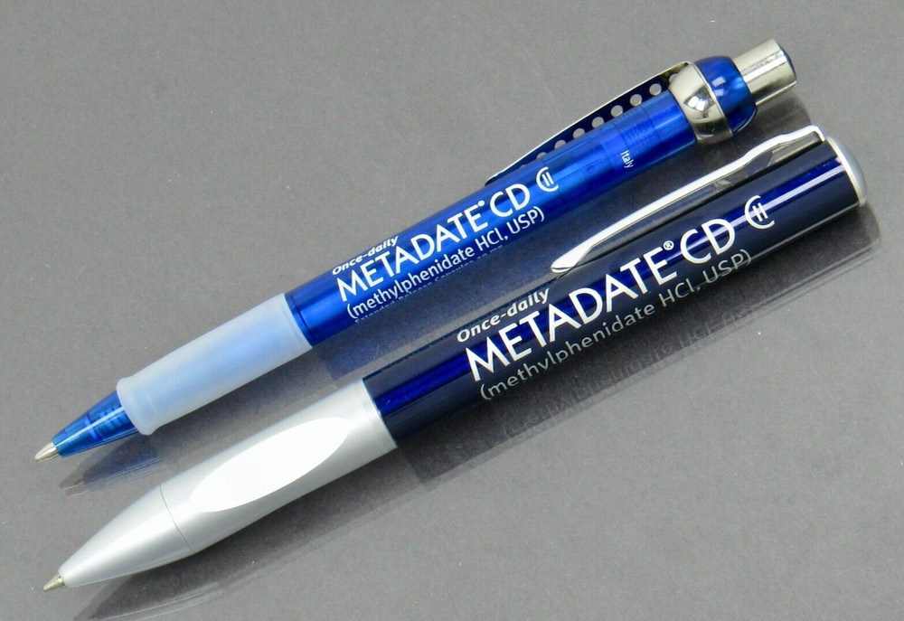 Metadate CII PENS 1 Heavy Metal Twist Drug Rep Pharmaceutical Advertising RARE