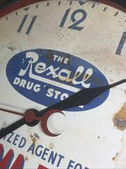 VTG Rexall Drug Store Authorized Agent For BISMA-REX 14” Crystal Clock READ!