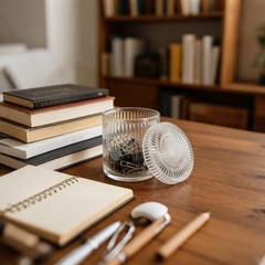 2 Pack Ribbed Glass Qtip Holder with Lid, Apothecary Storage Jars, Bathroom V…