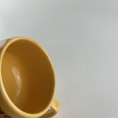 Aricept Coffee Soup Cup Mug Yellow Drug Rep Pharmaceutical Collectible 12 ounce