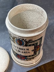 Ceramic Apothecary Pharmacy Jar Lythrum Salicaria Lidded Canister