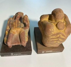 Schering Mayan Models/Statues Of Medical Conditions 5 Statue Lot With Boxes