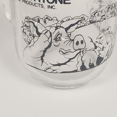 Vtg Pfizer Mason Jar Glass Pharma Vet Drug Rep Vigortone Advert Cup Mug Sow RARE