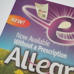 7 Allegra Counter Clings Placemat Pharmaceutical Drug Promotional Collectible