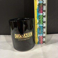 Clozaril Tablets Advertising Pharmaceutical Drug Coffee Mug Black And Gold