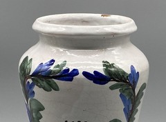 Apothecary Pharmacy Albarello Drug Jar Large Pair Antique Italian Delft Faience