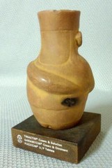 Tinactin Drug Rep Mochica Medicine Man Peru Red ware Clay Figure