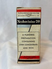 Vtg Neobovinine 20 Liver Concentrate Preparation Bottles With a Box