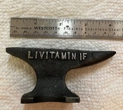 Vtg Med Pharma Advertising Cast Mini Anvil IF Massengill Co Intrinsic Factor B12