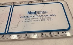 VTG 1983 MEAD JOHNSON QUIBRON-T SR 6″ PLASTIC RULER PHARMA REP LOGO