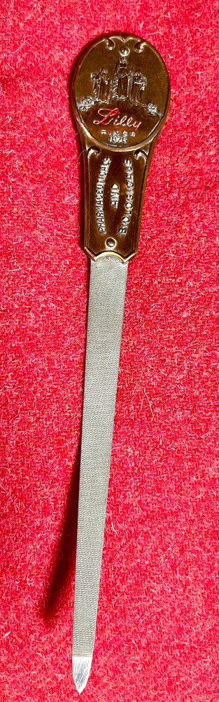 Vintage Eli Lilly Pharmaceuticals & Biologicals Doctor Nail File/Letter Opener