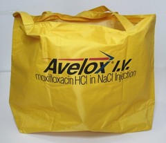 Huge Avelox Vinyl Zippered Tote Drug Rep Pharmaceutical Promo Advertising Yellow