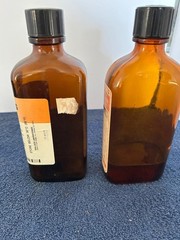 Vintage Parke Davis Colchicum Seed POISON bottle and Lufyllin-GG Elixir EMPTY