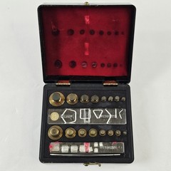 Bristol Myers Set of Pharmacutical Brass Weights in Original Box Vtg READ