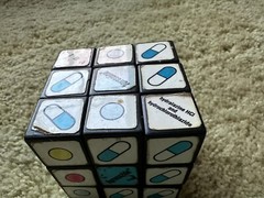 Vintage Pharmaceutical Drug Rep Rubik Cube Ad For Apresazide, Ciba, Etc, Used