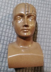 Vintage Paxipam Phrenology Bust, Medical Advertising Paperweight 4-3/8” x 2.4”