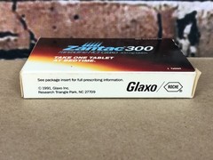 EMPTY – Vintage 1990’s Pharmaceutical Drug Box Glaxo Zantac 300 Pharma Advert