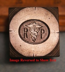 Vintage CADUCEUS RP Registered Pharmacist Pin STEEL STAMPING DIE CG412