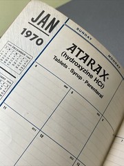 Rare Red Calendar Planner Book 1970 Drug Rep Pharmaceutical Promo Roerig Logos