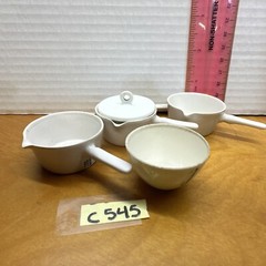 LOT Vintage COORS USA 180-0 B34 medical science porcelain pot with lid & spout