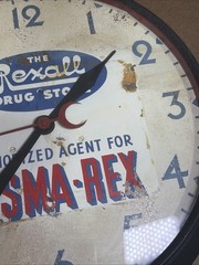 VTG Rexall Drug Store Authorized Agent For BISMA-REX 14” Crystal Clock READ!