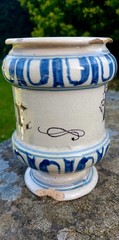 17thC Blue & White Albarello Drug Pharmacy Jar