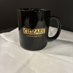 Clozaril Tablets Advertising Pharmaceutical Drug Coffee Mug Black And Gold