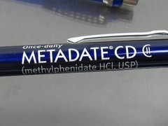 Metadate CII PENS 1 Heavy Metal Twist Drug Rep Pharmaceutical Advertising RARE
