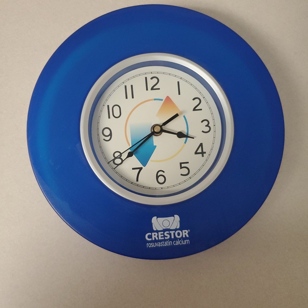 Crestor / Rosuvastatin Pharmaceutical Promo Collectible Promotional Clock Tested
