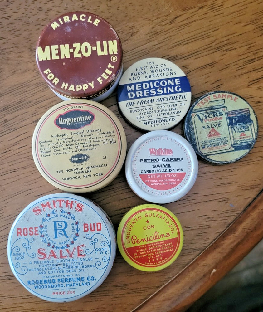 Vintage Pharmacy/medicine salves & ointments Lot of 7