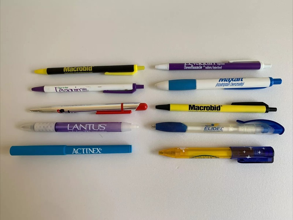 LOT OF 10 UNIQUE Pharmaceutical Pens; Drug Rep; FREE SHIPPING